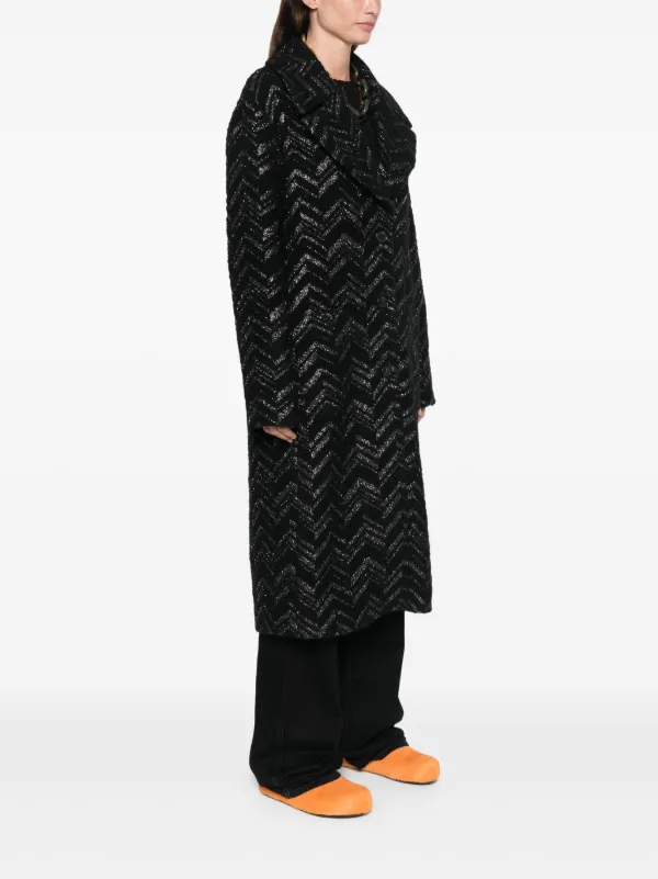 Missoni Chevron Bouclé Coat | Black | FARFETCH