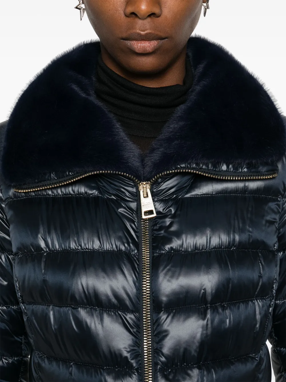 Herno Logo-plaque Coat In Blue