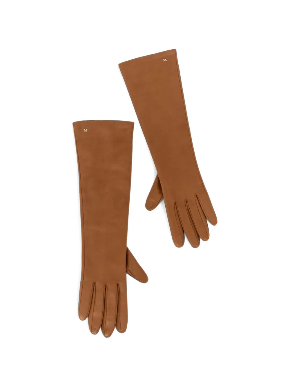 Max Mara logo-plaque leather gloves