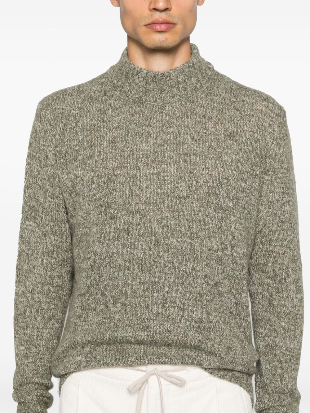 Shop Lardini Mélange Jumper In Green