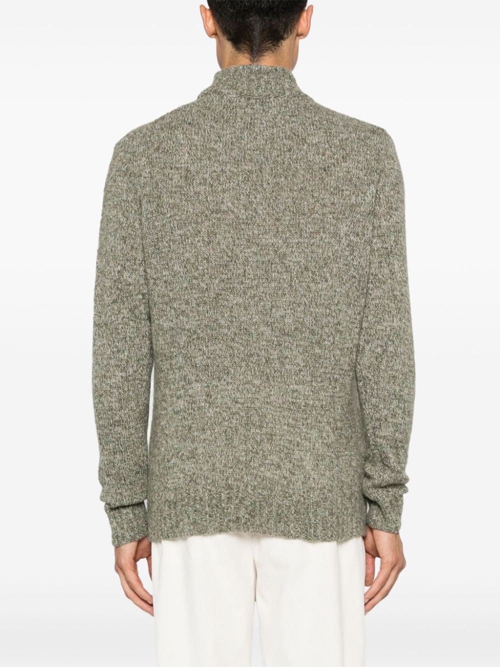 Shop Lardini Mélange Jumper In Green