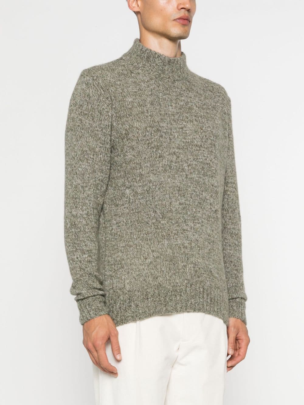 Shop Lardini Mélange Jumper In Green