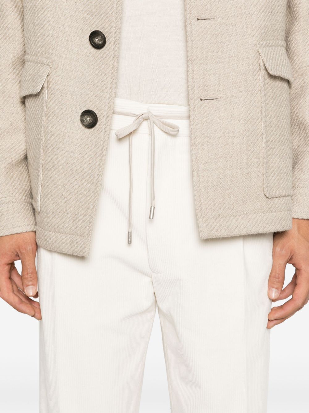 Shop Lardini Corduroy Trousers In White