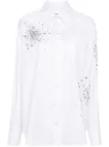 DES PHEMMES crystal-embellished shirt - White