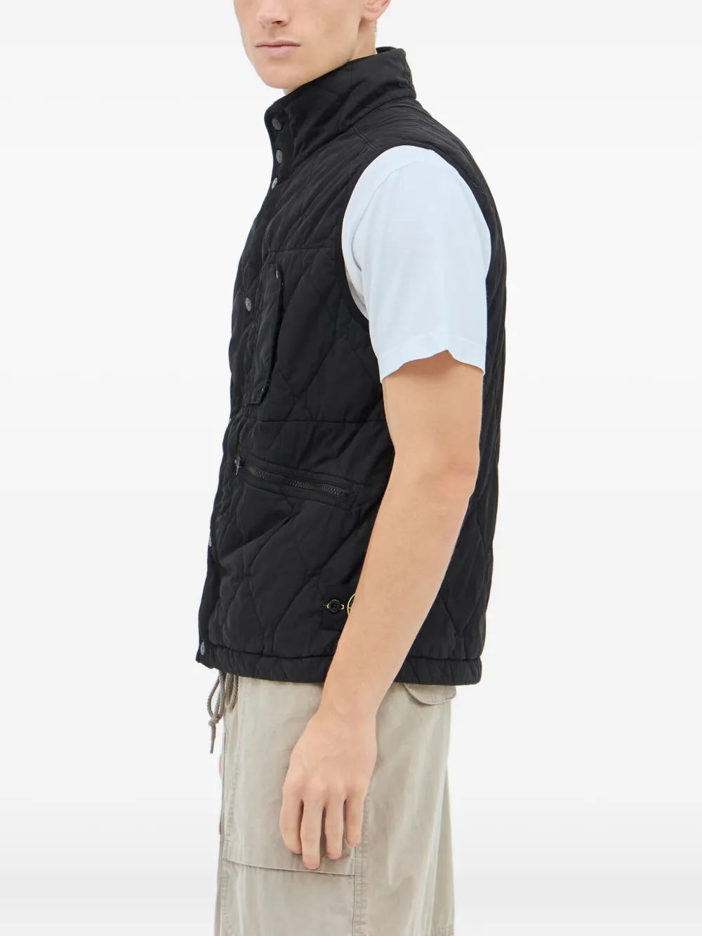 Stone Island quilted snap-fastening gilet Zwart