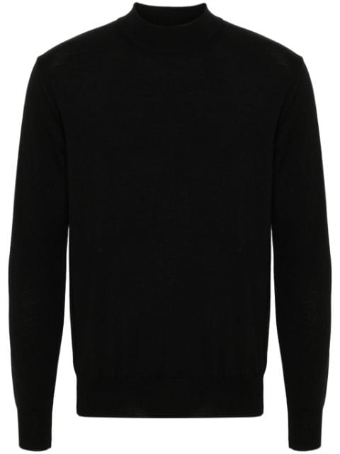 mock-neck wool sweater