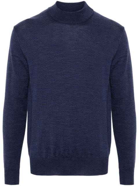 mock-neck wool sweater