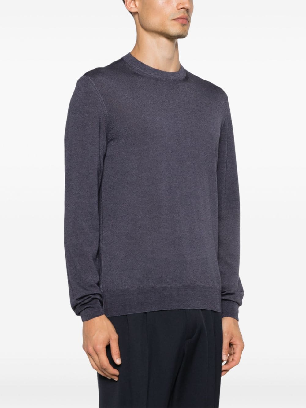 Shop Altea Crew-neck Wool Sweater In Grey