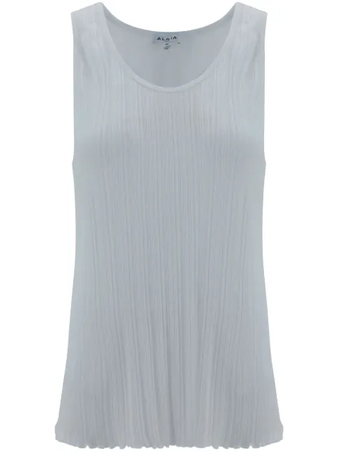 Alaïa scoop-neck pleated tank top