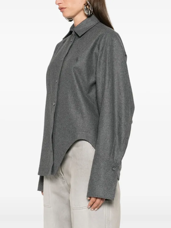 Tシャツ・カットソー THE ATTICO ELIZA SHIRT (248WCH14 W055 084 GREY MELANGE) The Attico Eliza Shirt | Grey | FARFETCH CA