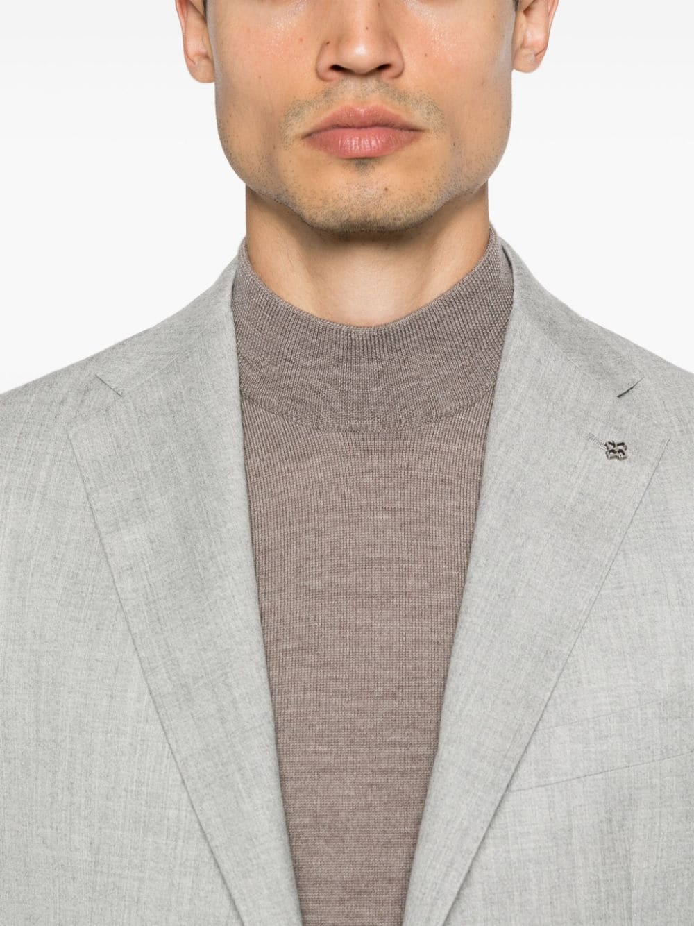 Shop Tagliatore Mélange Single-breasted Suit In Grey