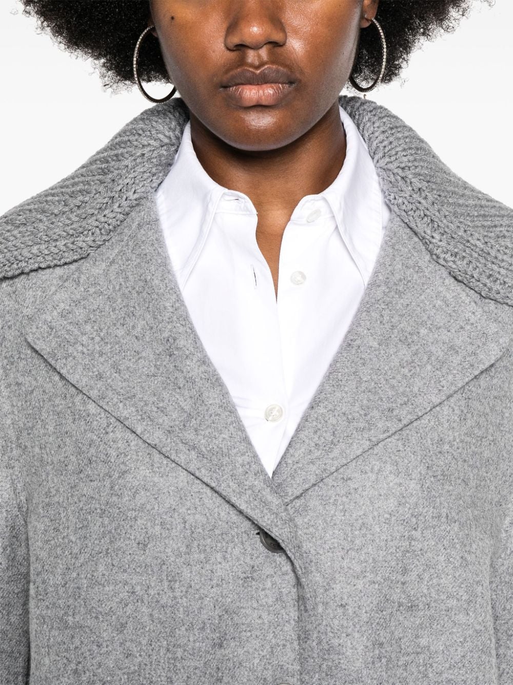 Shop Ermanno Scervino Felted Jacket In Grey