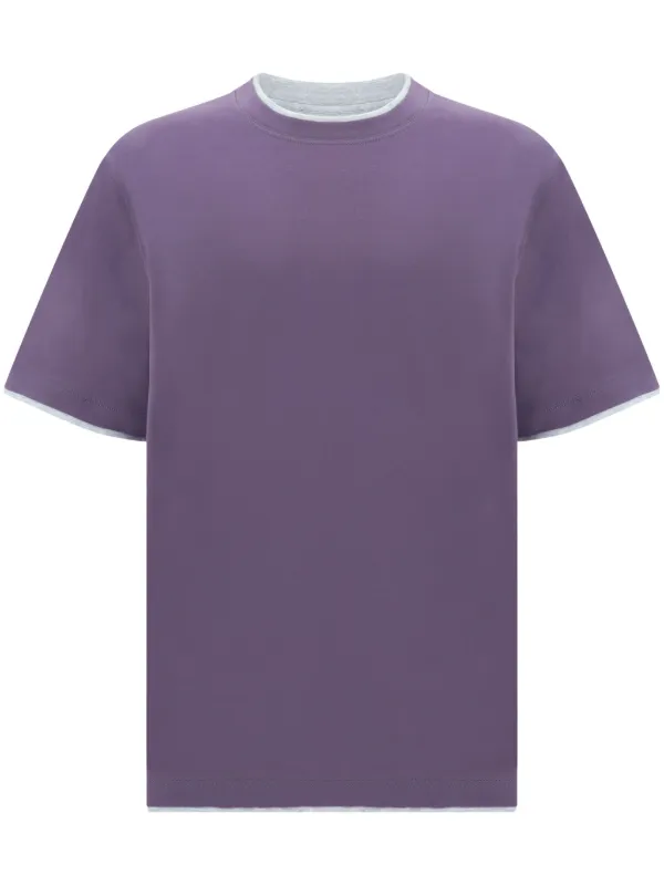【BRUNELLO CUCINELLI】 Tシャツ・カットソー パープル系 Brunello Cucinelli コットン Tシャツ | パープル | FARFETCH JP