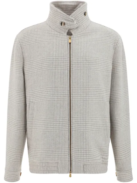 Brunello Cucinelli Jaqueta bomber com padronagem pied-de-poule