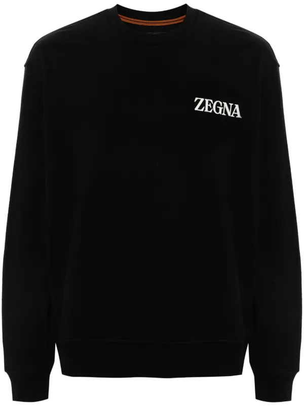 Zegna logo-appliqué Sweatshirt Black FARFETCH BE