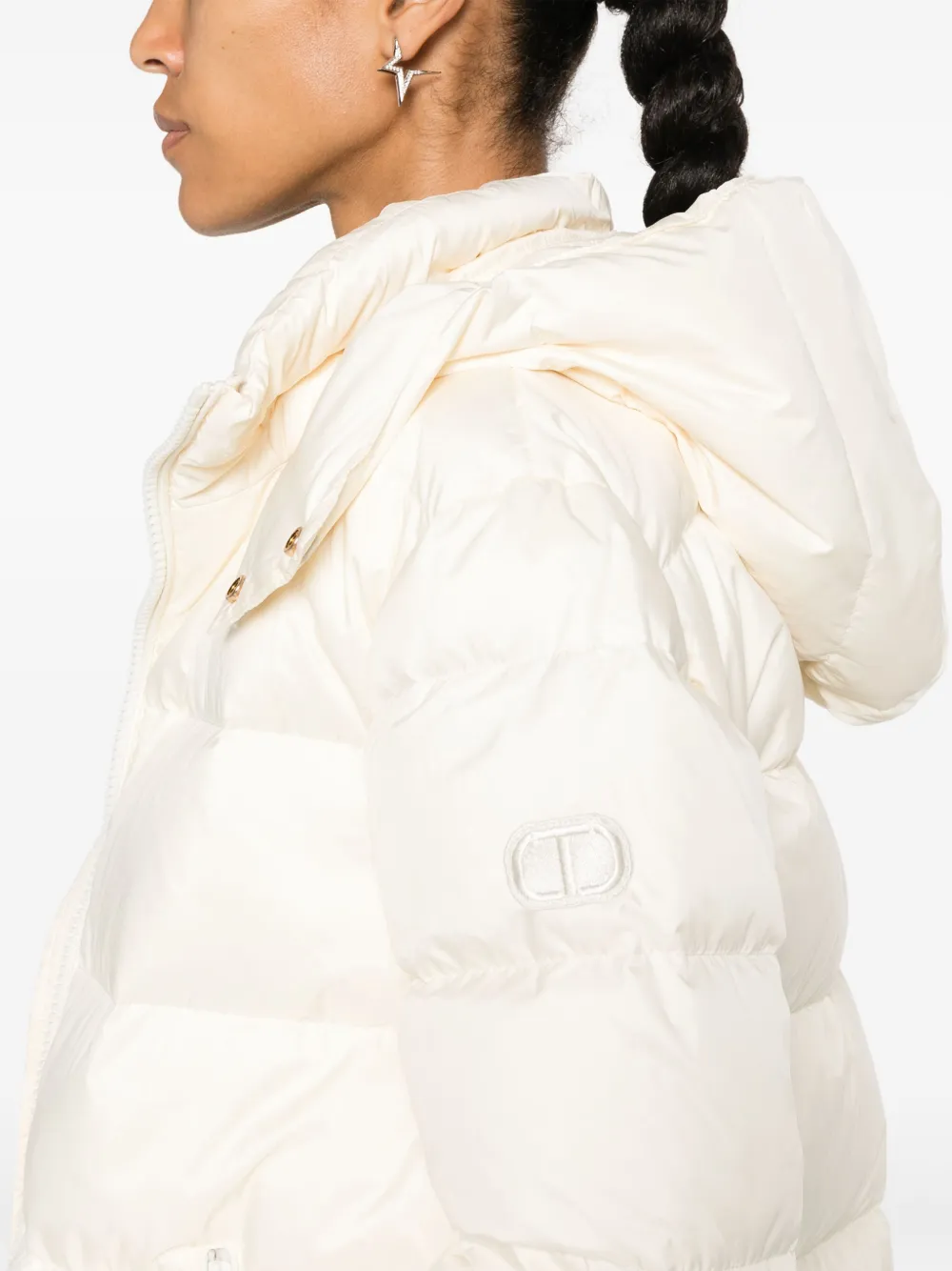 TWINSET Gewatteerd jack met logopatch Beige