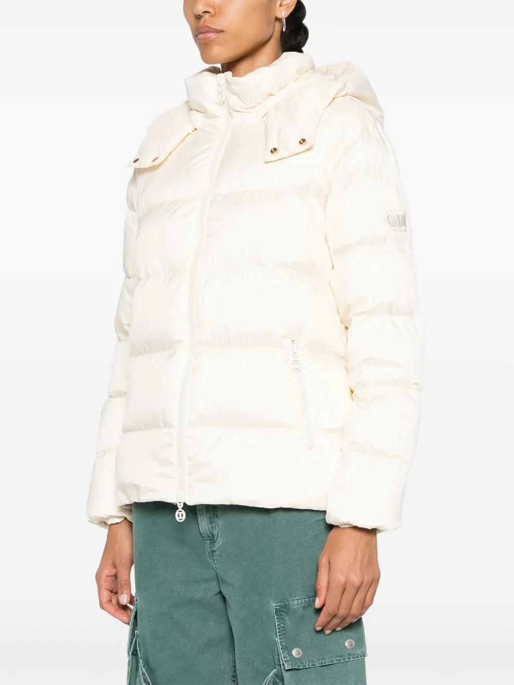 TWINSET Gewatteerd jack met logopatch Beige