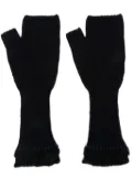 Barrie shearling-trim fingerless gloves - Blue