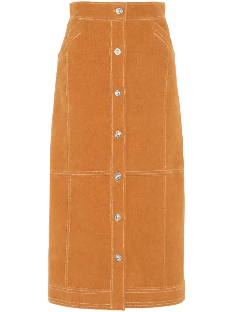 Barrie falda midi con cintura alta