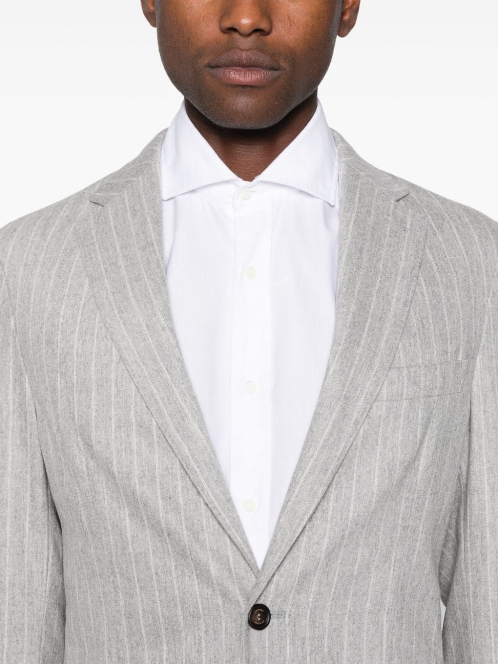 Shop Eleventy Striped Suit In Grey