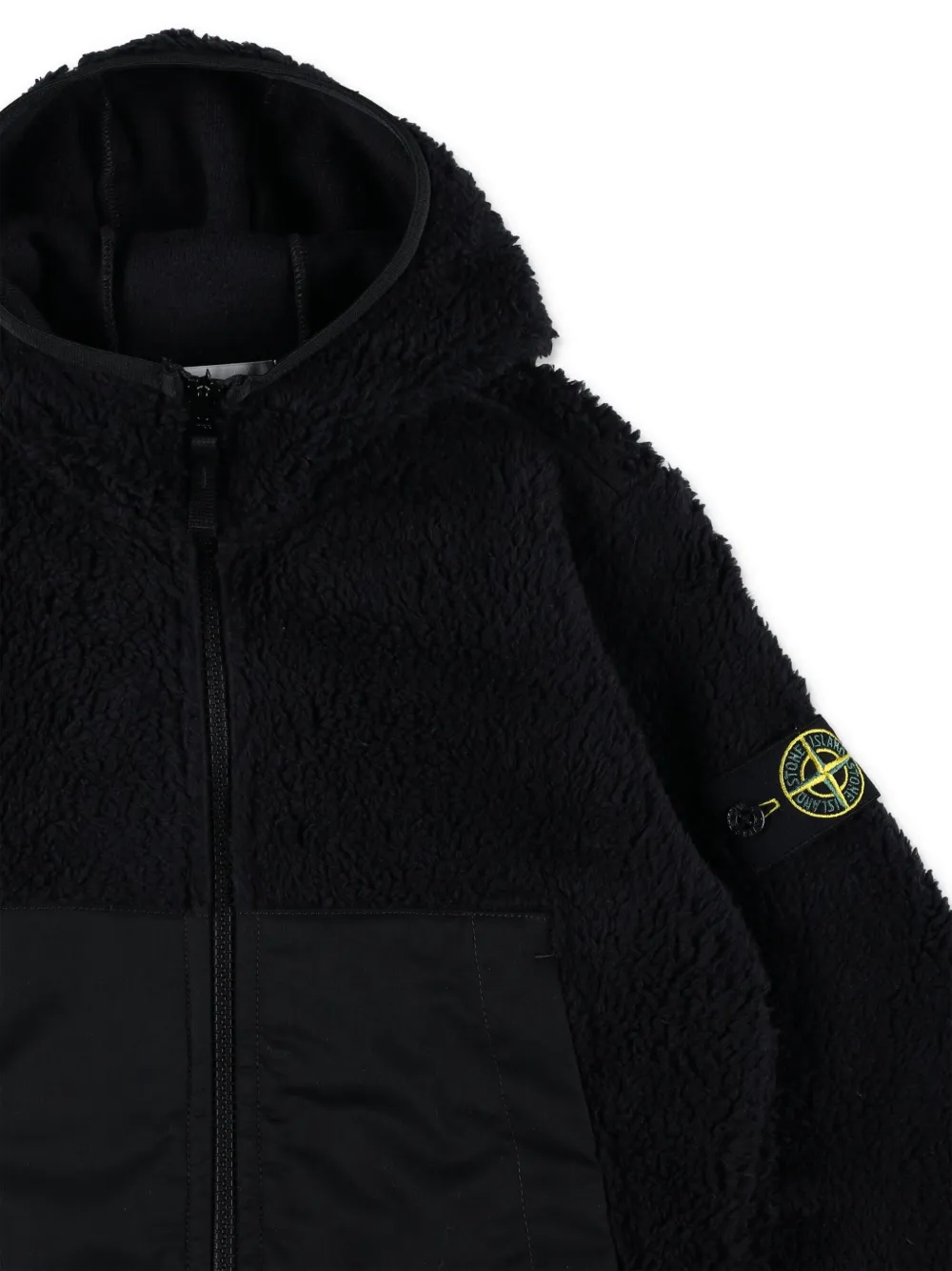 Stone Island Junior Hoodie met Compass-logopatroon Zwart