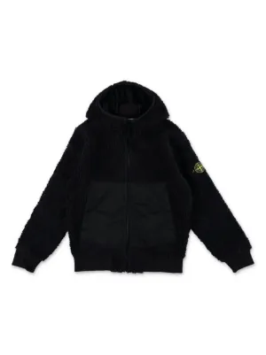 Stone Island Junior ジップアップ パーカー | ブラック | FARFETCH JP