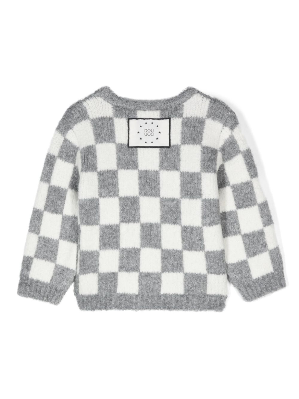 Douuod Kids checkerboard-knit sweater - Grey