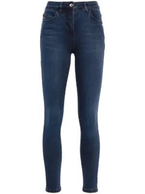 Emporio Armani logo-embroidered Skinny Jeans | Blue | FARFETCH ID