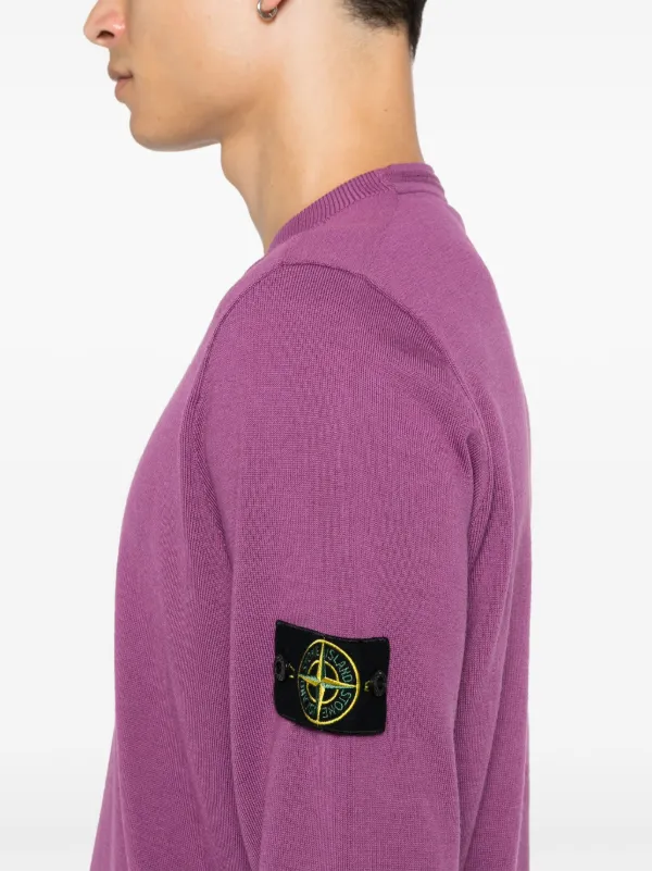 Sweatshirt Stone Island Viola Stone Island Felpa Con Applicazione