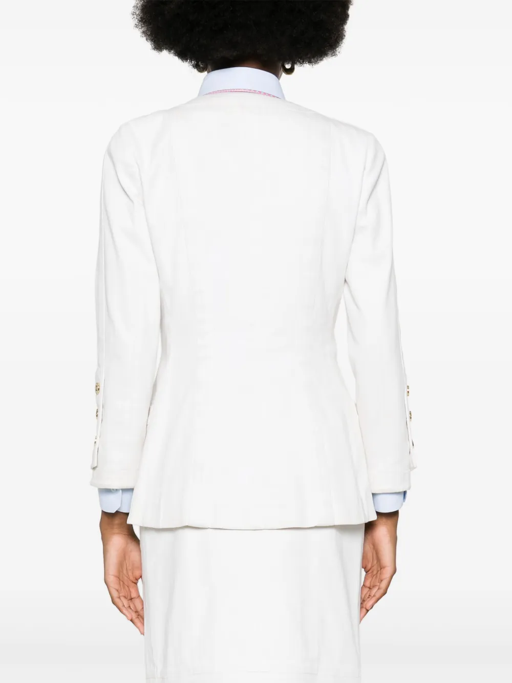 Pre-owned Chanel 1990s Cc-button Jacket In Neutrals