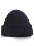Barrie shearling-trim cashmere beanie - Blue