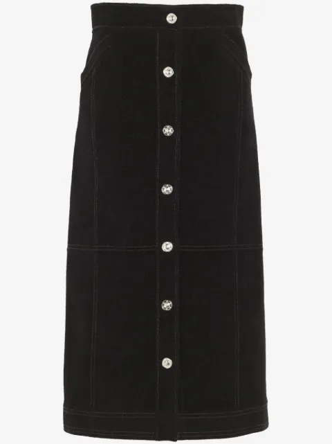 Barrie falda midi con cintura alta