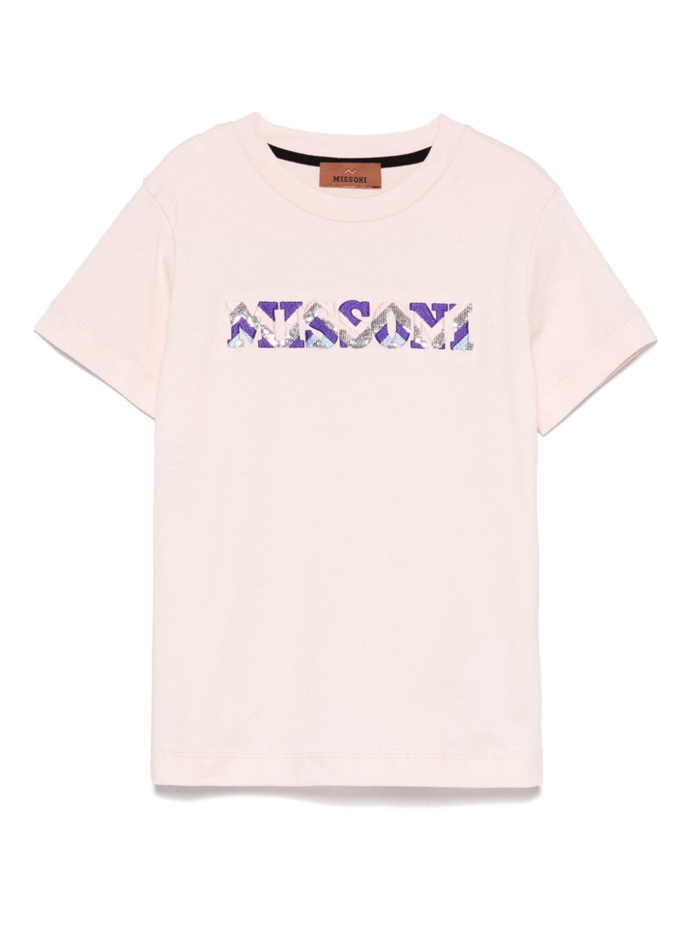 Missoni Kids logo-embroidered T-shirt - Rosa