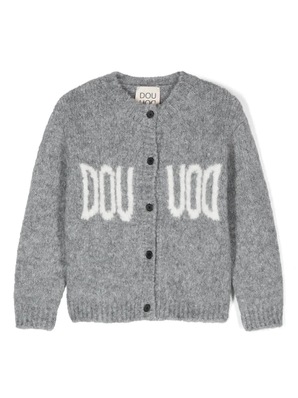 Douuod Kids logo-jacquard cardigan | Grey | Image 1
