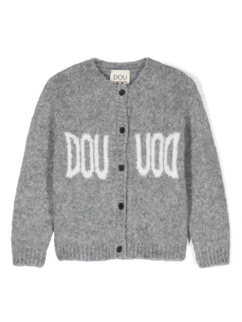 Douuod Kids logo-jacquard cardigan