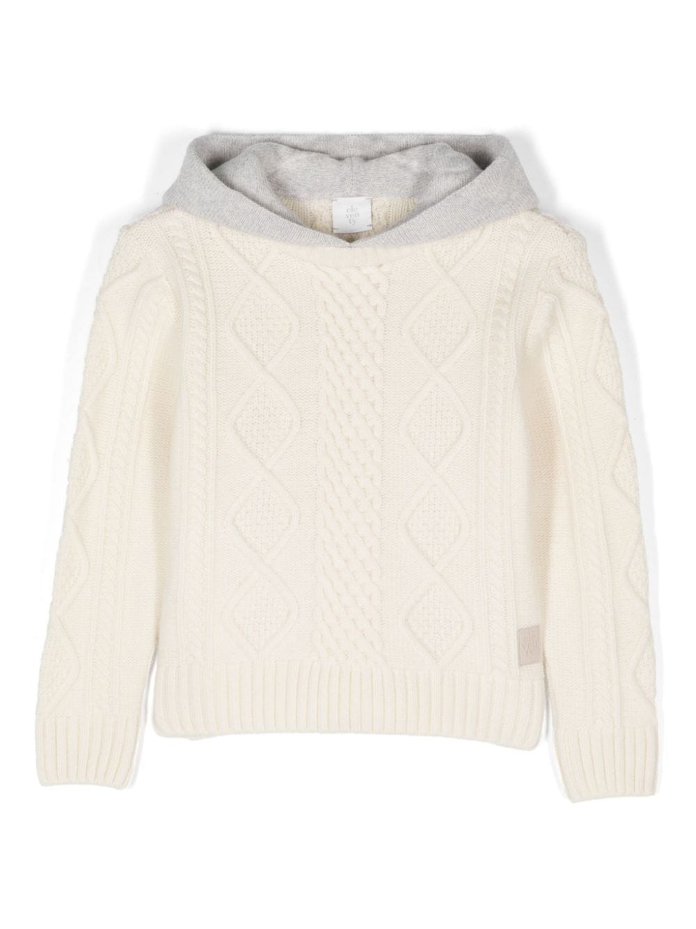 Shop Eleventy Ribbed-knit Hoodie In Neutrals