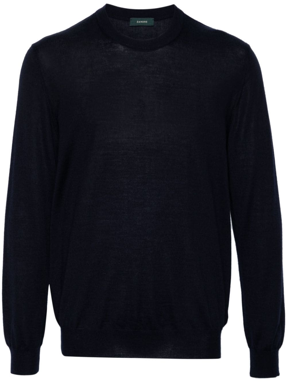 Shop Zanone Cashmere-sil Crew-neck Sweater In Blue