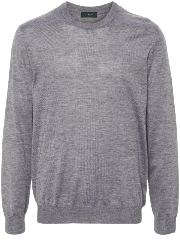Zanone Ribbed Cashmere Sweater With Crew Neck And Cuffed