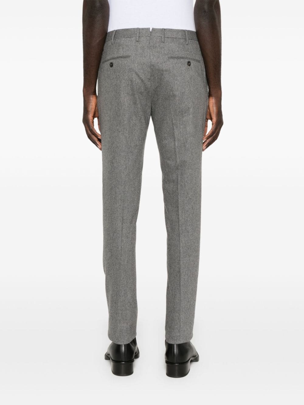 Shop Incotex Wool-cashmere Flannel Trousers In Grey