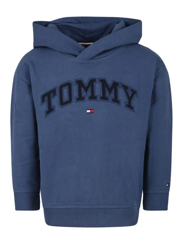 Tommy Hilfiger Junior Varsity logo embroidery Hoodie Blue FARFETCH