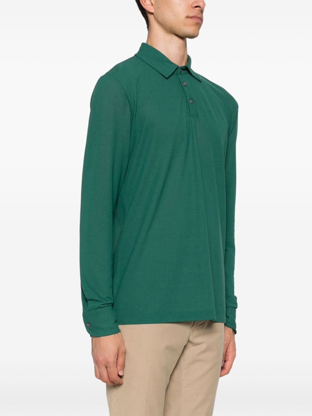 Shop Zanone Ice Cotton Polo Shirt In Green