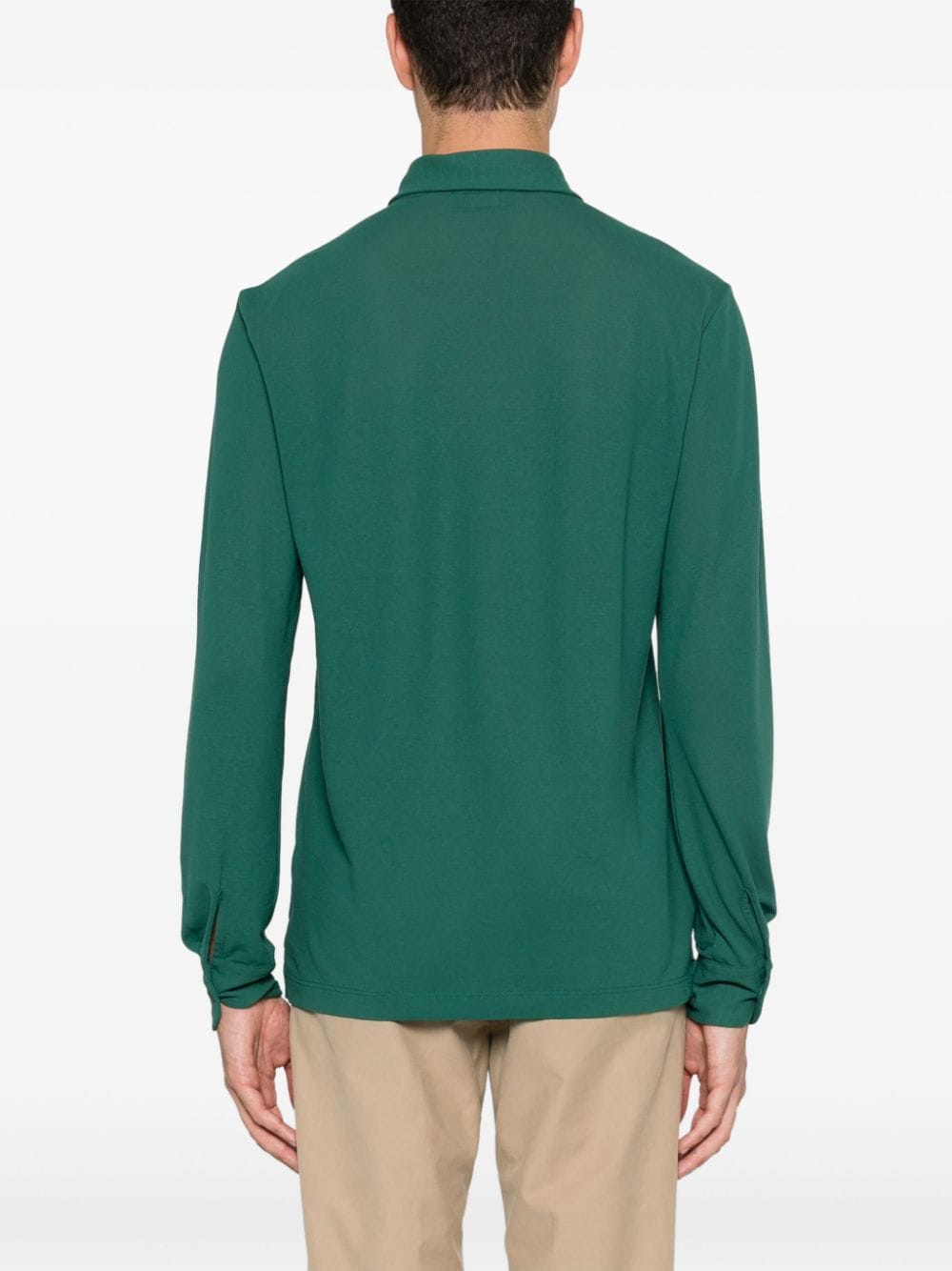 Shop Zanone Ice Cotton Polo Shirt In Green