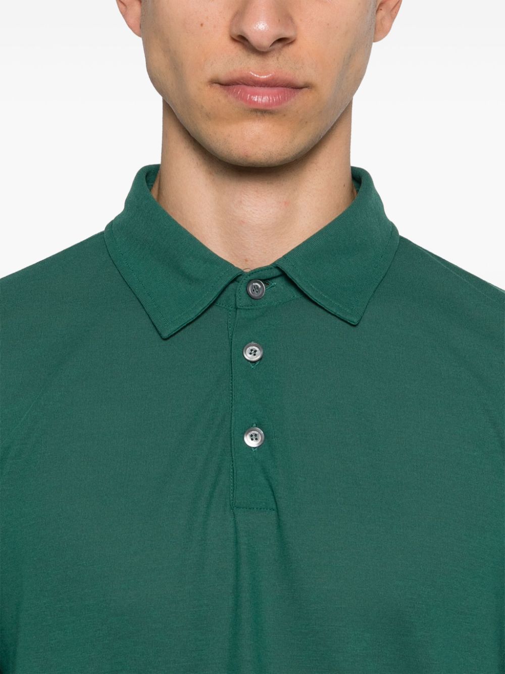 Shop Zanone Ice Cotton Polo Shirt In Green