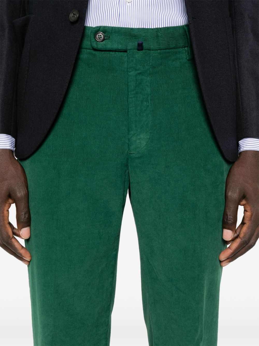 Shop Incotex Corduroy Straight-leg Trousers In Green