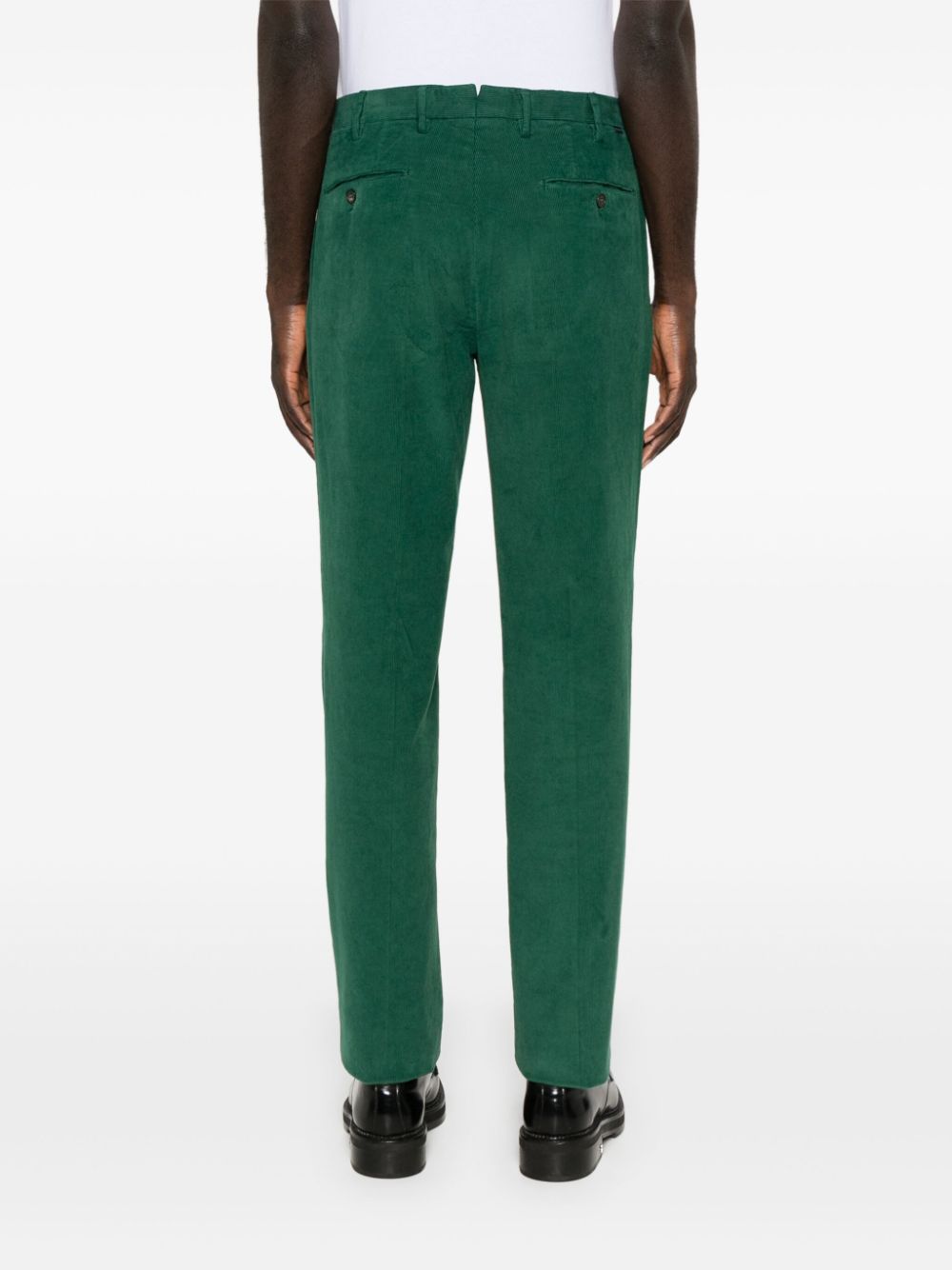 Shop Incotex Corduroy Straight-leg Trousers In Green