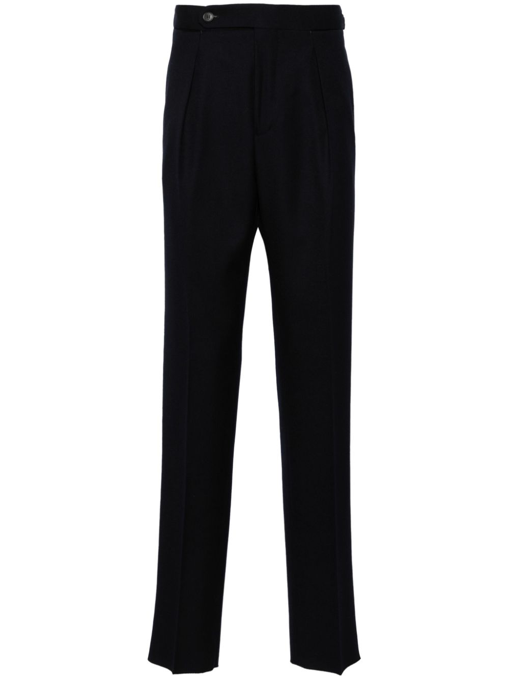 straight-leg wool trousers