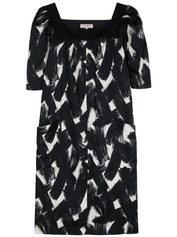 ワンピース SAINT LAURENT Black Cotton Blend Dress 24437307_54674495_600.jpg