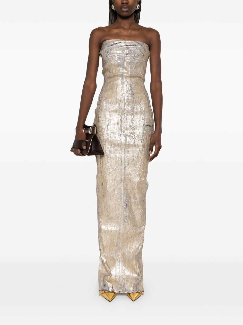 Rick Owens bustier maxi dress - Goud