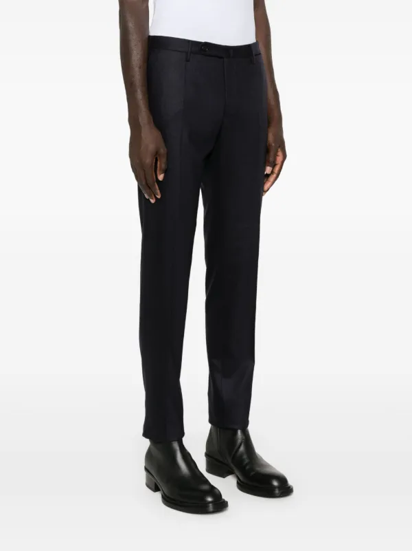 Incotex Calça Flanelada De Lã e Cashmere Azul FARFETCH BR