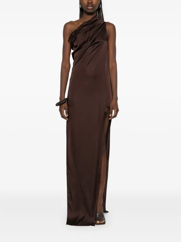 Rick Owens Athena Arrowhead Maxi Dress | Brown | FARFETCH UK